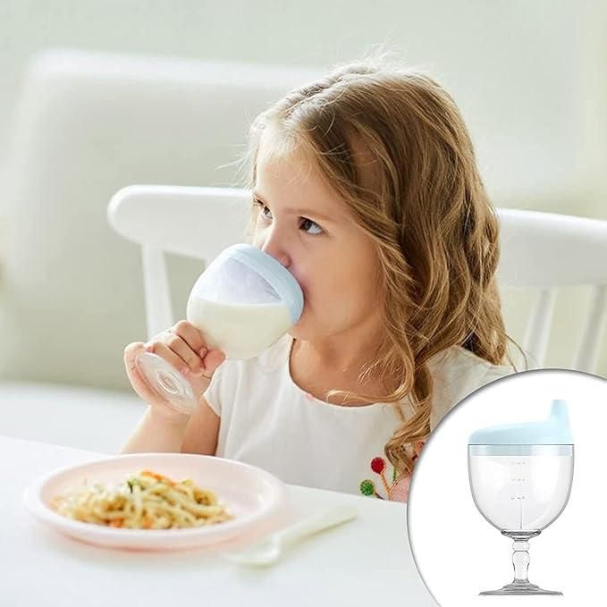 Baby Sippy Cup Plastic Stemware for Toddlers & Kids | Spill-Proof, BPA-Free & Easy-to-Hold