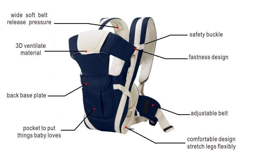 Baby Carrier Bag/Adjustable Hands Free 4 in 1 Baby/Baby safety Belt/Child Safety Strip/Baby Sling Carrier Bag/Baby Back Carrier Bag (Black) Front Carry Facing