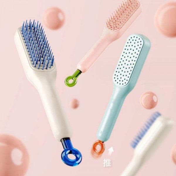 Self-Cleaning Anti-Static Hair Massage Comb (Pack of 1) | Detangling Brush for Adults & Kids