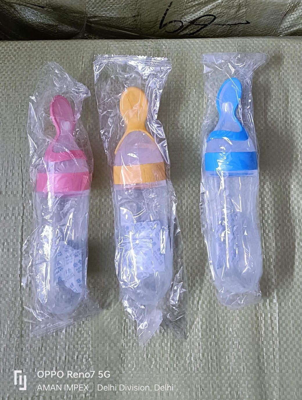 Premium Baby Food Squeeze Feeder Spoon | Soft Silicone Feeding Bottle with Spoon for Infants & Toddlers