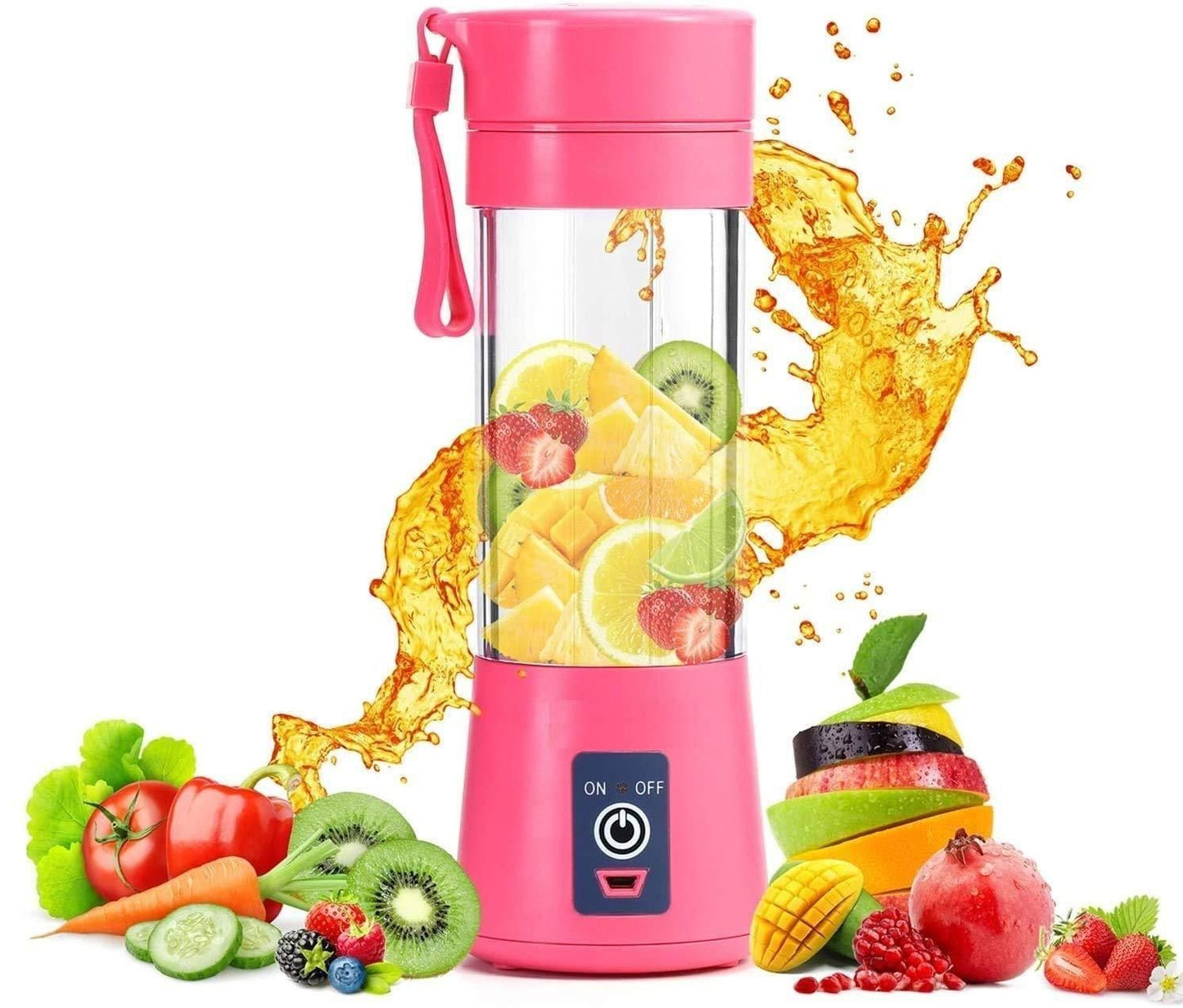 Portable Electric USB Juicer Blender (380ml) | 6 Blade Rechargeable Smoothie & Shake Maker