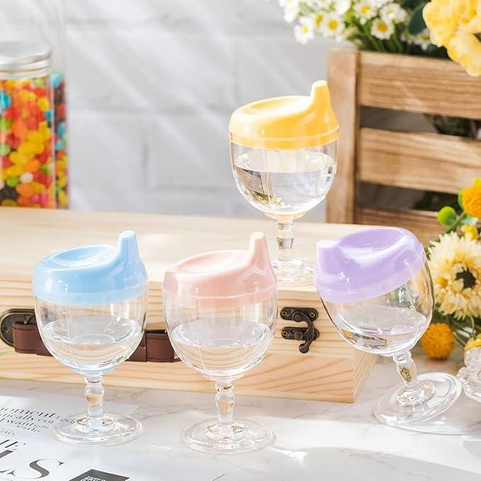 Baby Sippy Cup Plastic Stemware for Toddlers & Kids | Spill-Proof, BPA-Free & Easy-to-Hold