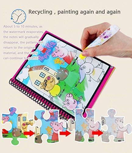 Reusable Magic Water Drawing Book for Kids | Educational Coloring Activity Book with Water Pen