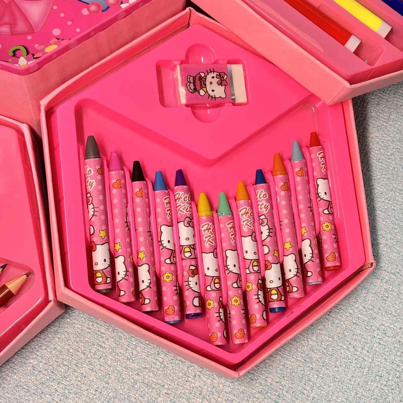 46 Pcs Color Set Box | Complete Art & Craft Kit with Crayons, Sketch Pens, Oil Pastels, Pencils & Paints for Kids & Artists