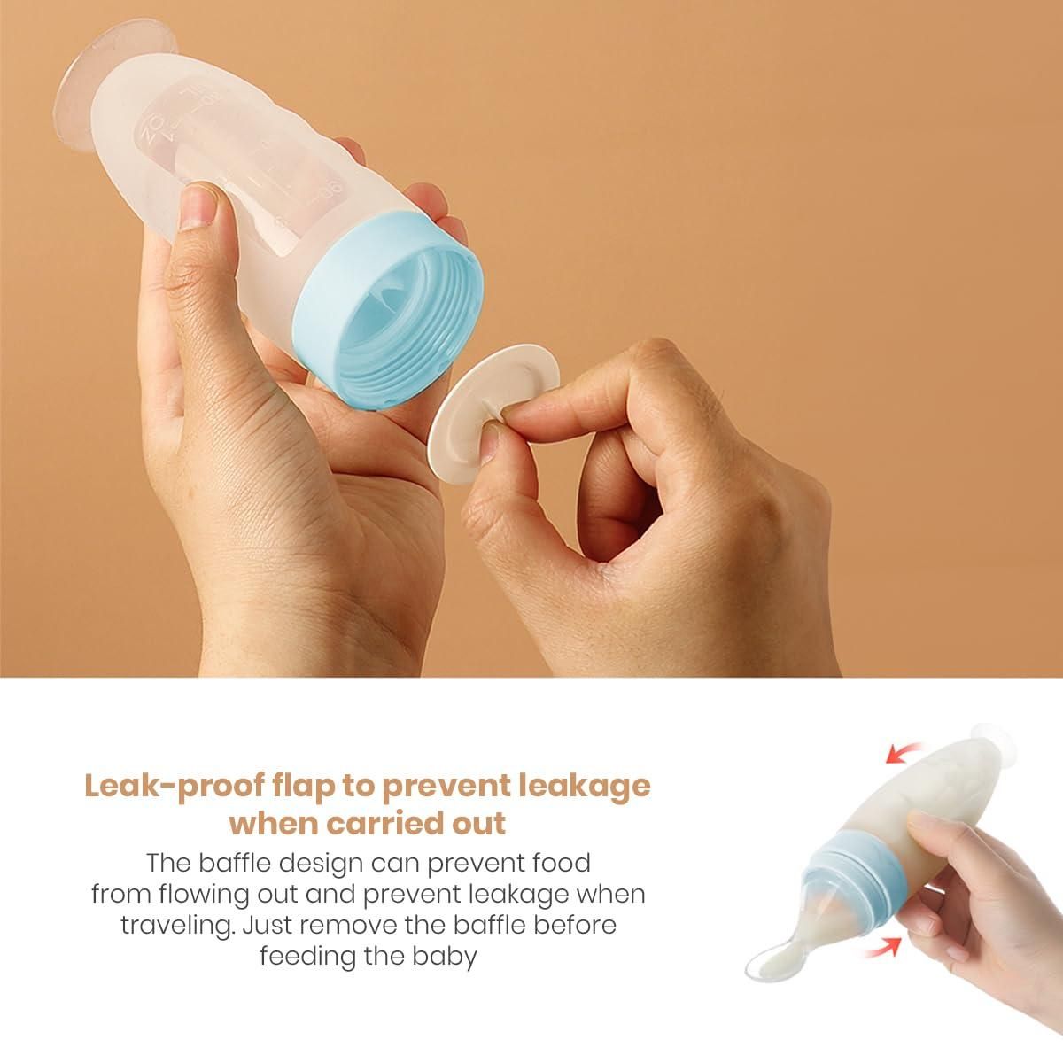 Premium Baby Food Squeeze Feeder Spoon | Soft Silicone Feeding Bottle with Spoon for Infants & Toddlers