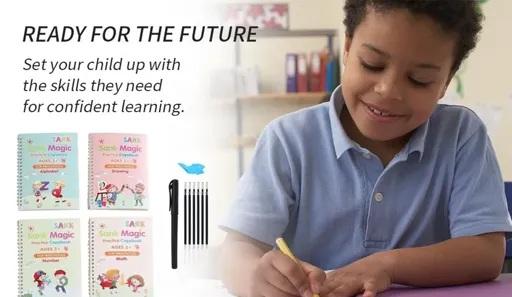 Magic Practice Copybook for Kids | Reusable Writing Book with Evaporative Ink Pen for Handwriting, Drawing & Learning