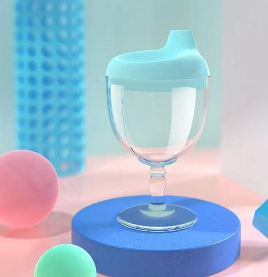 Baby Sippy Cup Plastic Stemware for Toddlers & Kids | Spill-Proof, BPA-Free & Easy-to-Hold