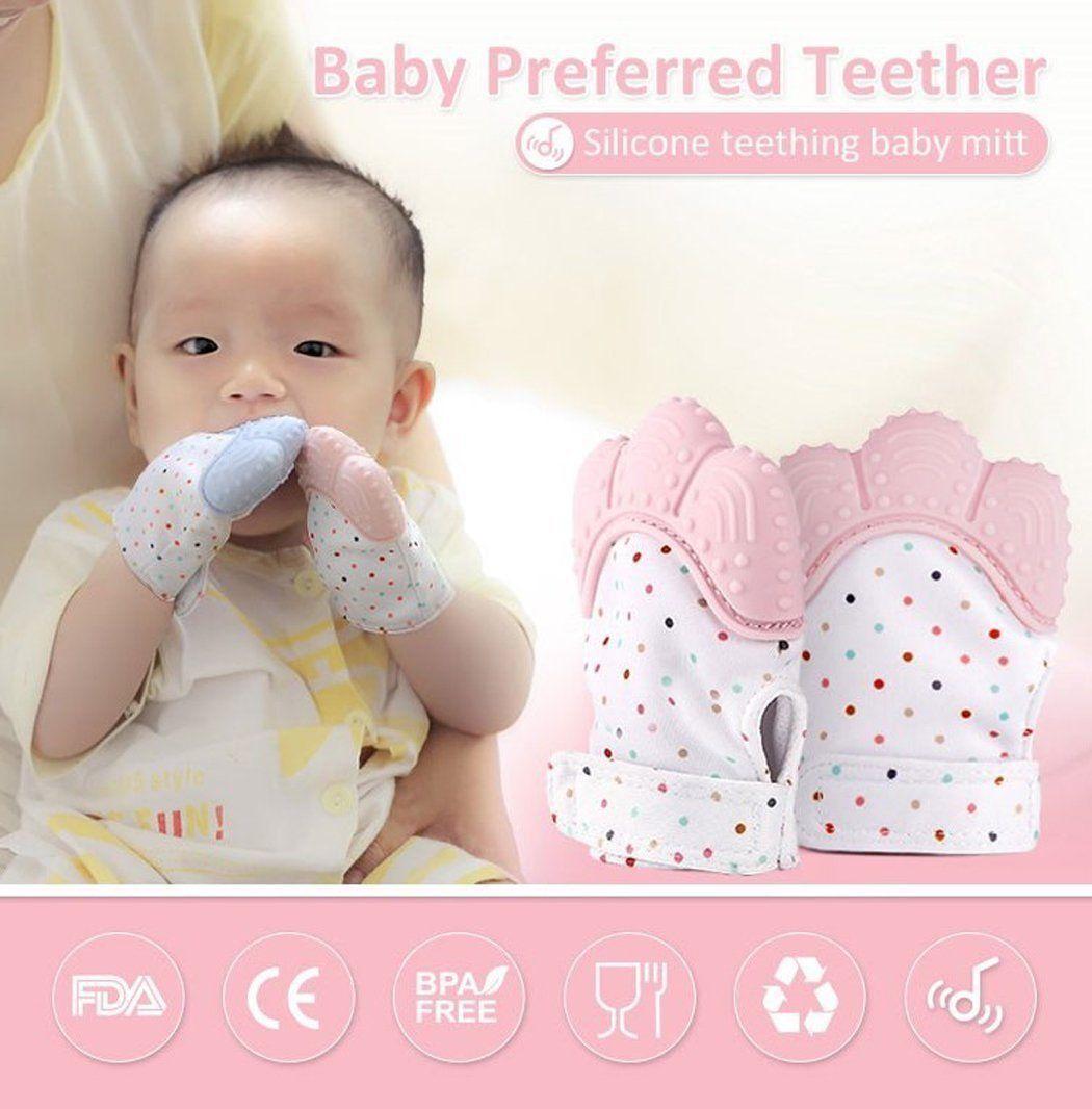 Silicone Baby Teething Mitten | Self-Soothing Teether Glove Toy for Infants, Safe Chew Mitt for Teething Relief & Gum Massage