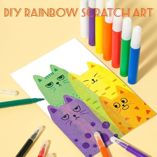 DIY Rainbow Scratch Dot Art Painting Kit for Kids – Creative Fun with Colors
