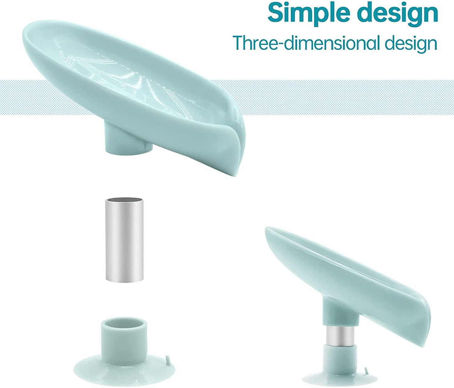 Soap Holder-Leaf Shape Self Draining Soap Holder With Suction Cup (Pack of 1)