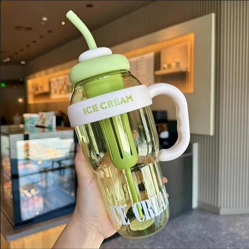 Water Bottle with Handle and Straw | Leak-Proof, BPA-Free, Reusable & Portable Drinking Bottle for Gym, Office, School, Travel & Outdoor Use