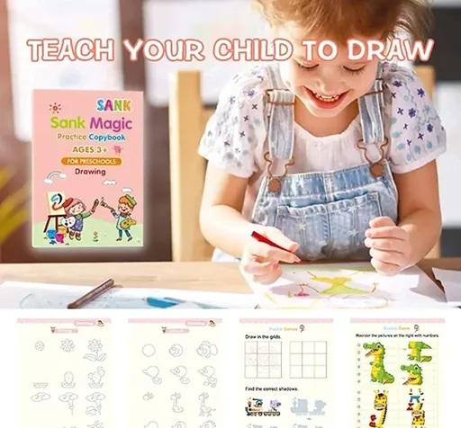 Magic Practice Copybook for Kids | Reusable Writing Book with Evaporative Ink Pen for Handwriting, Drawing & Learning