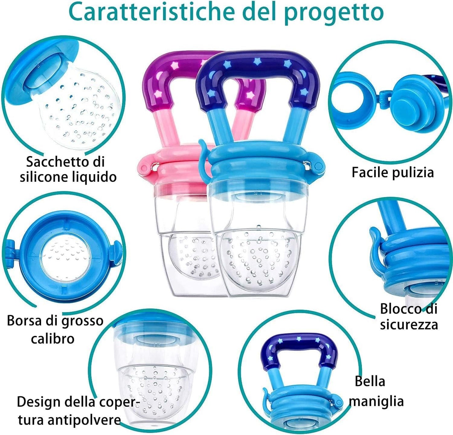 BPA-Free Silicone Fruit Pacifier for Babies (Pack of 2) | Fresh Food Feeder & Teething Soother