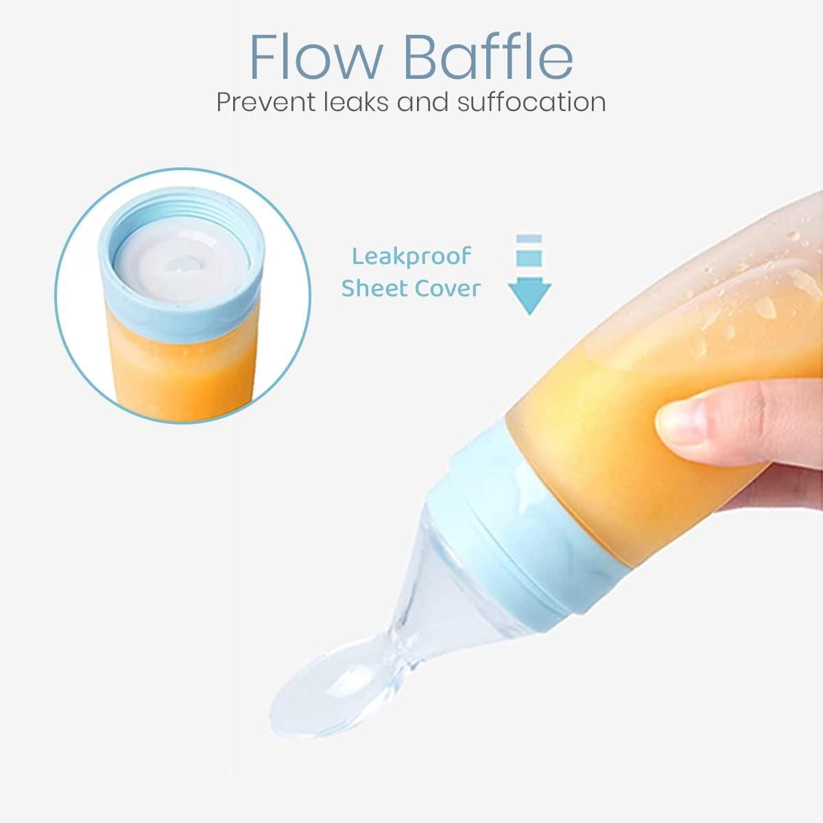 Premium Baby Food Squeeze Feeder Spoon | Soft Silicone Feeding Bottle with Spoon for Infants & Toddlers