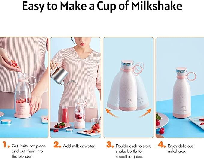 MIXEN Portable Blender 350ML | Fresh Juice Smoothie Maker, Mini Juicer Bottle, Personal Mixer & Grinder for Shakes, Baby Food, Travel, Office & Workout