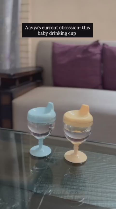 Baby Sippy Cup Plastic Stemware for Toddlers & Kids | Spill-Proof, BPA-Free & Easy-to-Hold