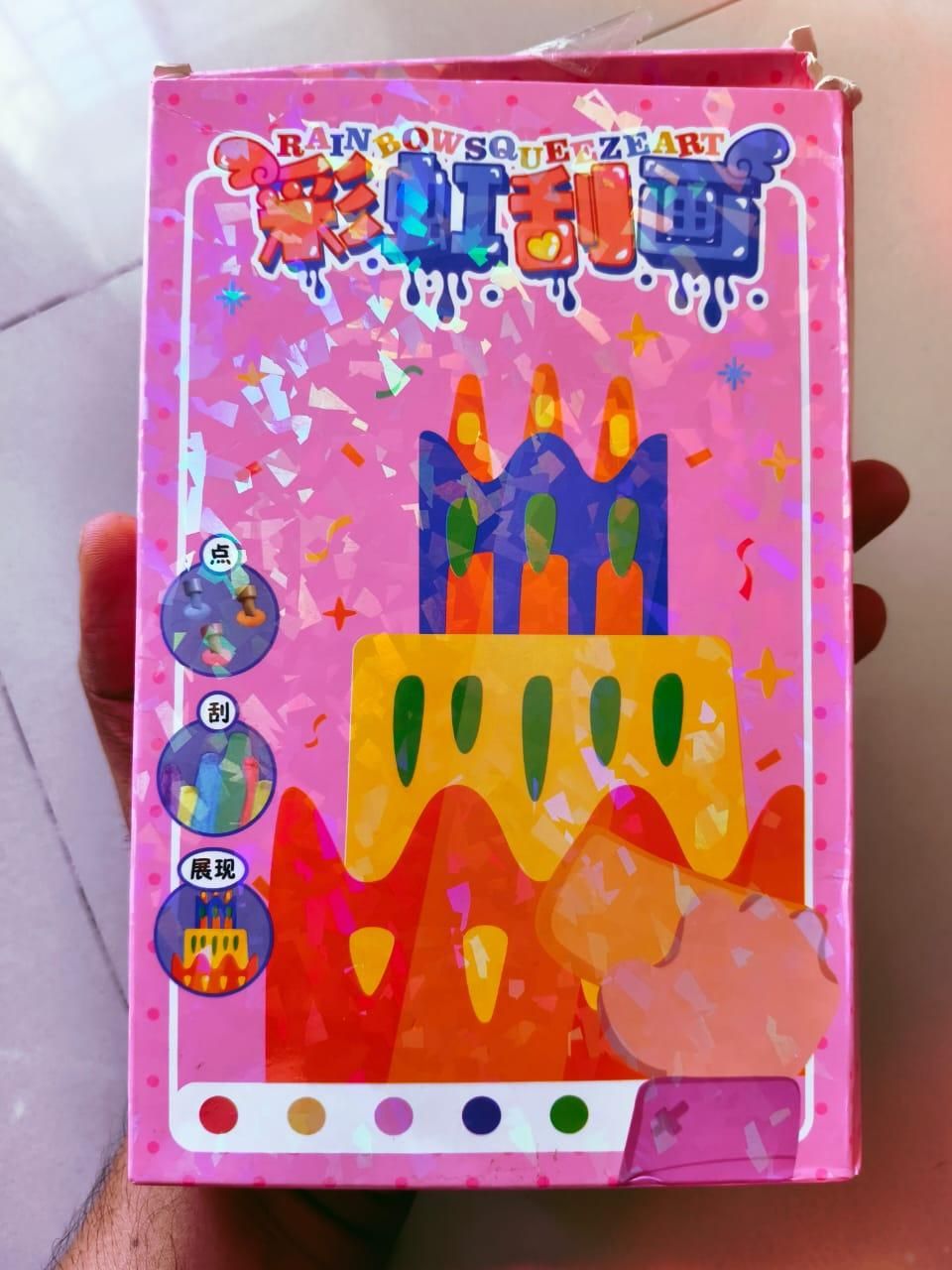 DIY Rainbow Scratch Dot Art Painting Kit for Kids – Creative Fun with Colors