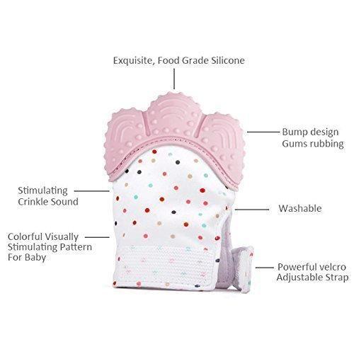 Silicone Baby Teething Mitten | Self-Soothing Teether Glove Toy for Infants, Safe Chew Mitt for Teething Relief & Gum Massage