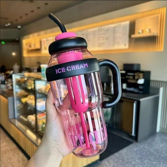 Water Bottle with Handle and Straw | Leak-Proof, BPA-Free, Reusable & Portable Drinking Bottle for Gym, Office, School, Travel & Outdoor Use