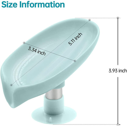 Soap Holder-Leaf Shape Self Draining Soap Holder With Suction Cup (Pack of 1)