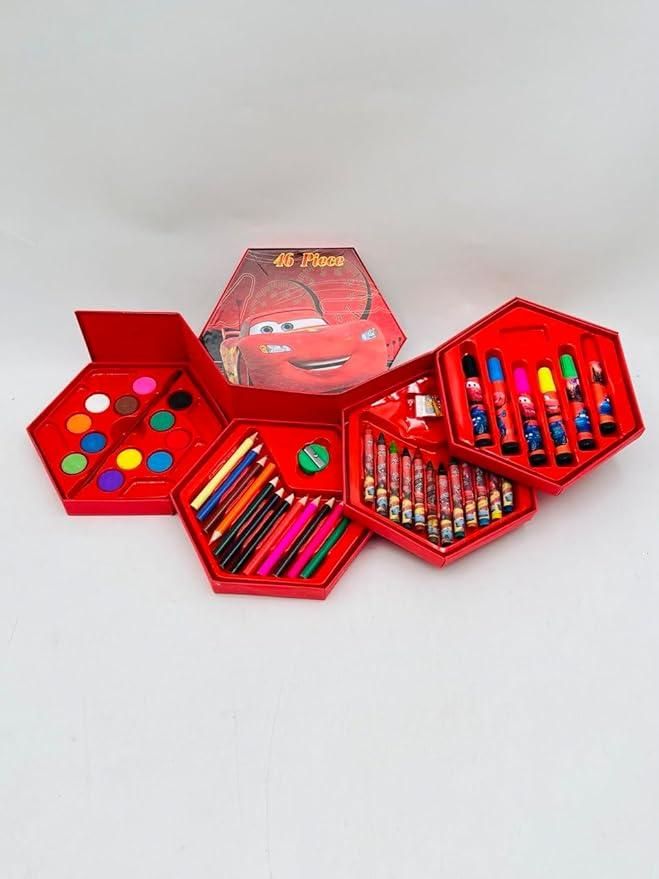 46 Pcs Color Set Box | Complete Art & Craft Kit with Crayons, Sketch Pens, Oil Pastels, Pencils & Paints for Kids & Artists
