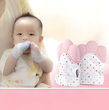 Silicone Baby Teething Mitten | Self-Soothing Teether Glove Toy for Infants, Safe Chew Mitt for Teething Relief & Gum Massage