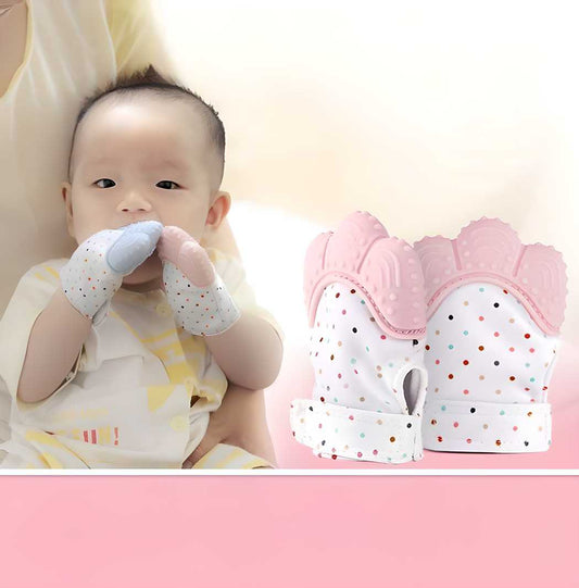 Silicone Baby Teething Mitten | Self-Soothing Teether Glove Toy for Infants, Safe Chew Mitt for Teething Relief & Gum Massage