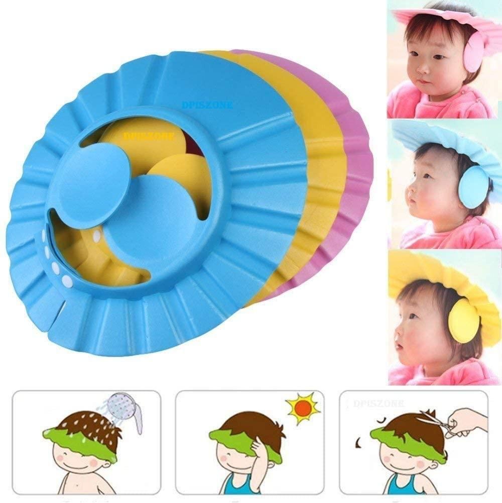 Baby Adjustable Shower Cap (Pack of 2) | Safe Bathing Hat for Toddlers & Infants, Shampoo & Eye Protection Wash Cap