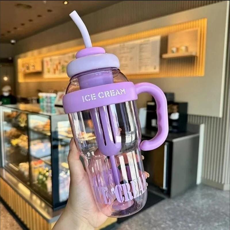 Water Bottle with Handle and Straw | Leak-Proof, BPA-Free, Reusable & Portable Drinking Bottle for Gym, Office, School, Travel & Outdoor Use