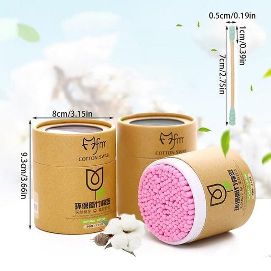 Cotton Swabs (200 Pcs) | Soft Cotton Buds with Wooden Sticks for Ear Cleaning, Makeup, Baby Care & First Aid