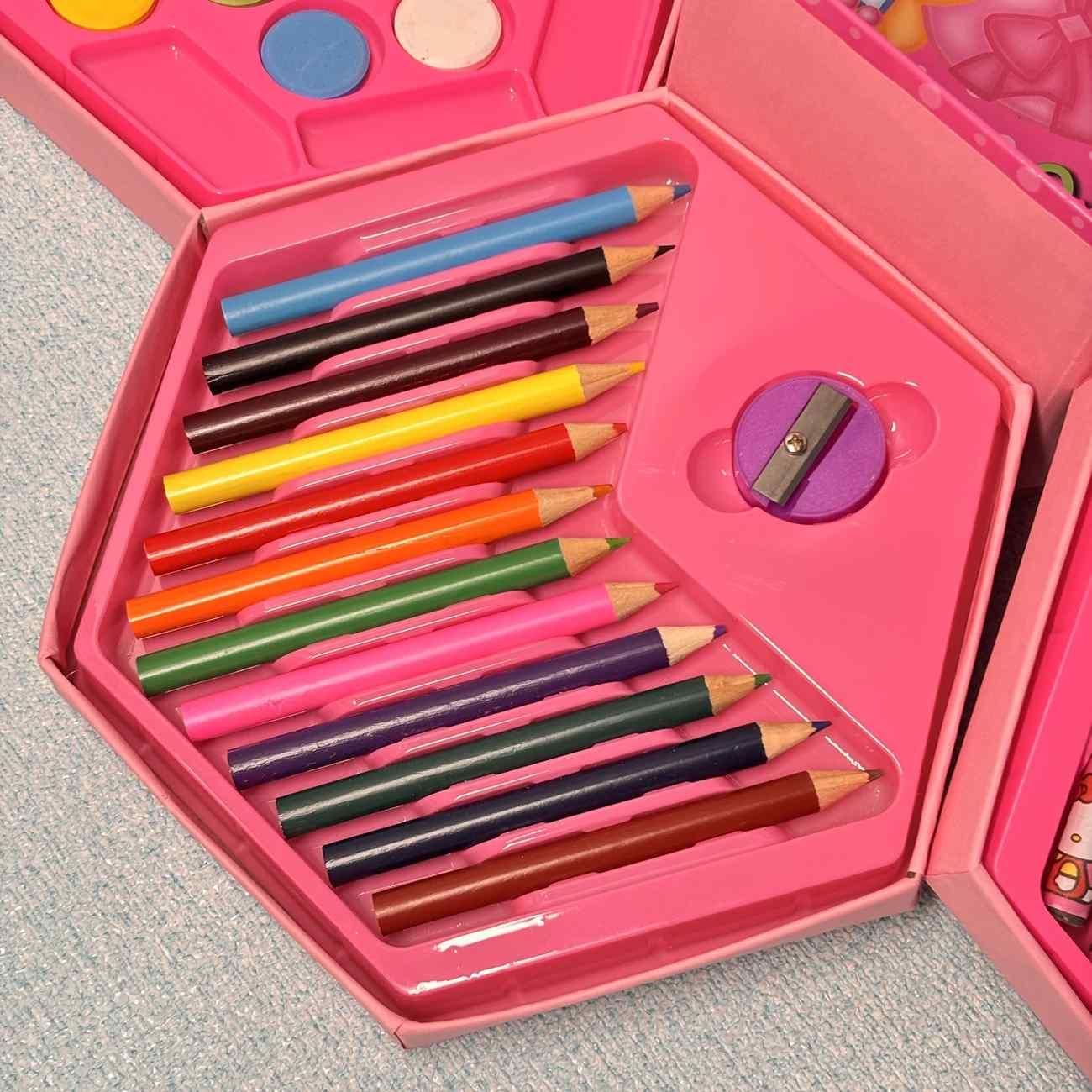 46 Pcs Color Set Box | Complete Art & Craft Kit with Crayons, Sketch Pens, Oil Pastels, Pencils & Paints for Kids & Artists