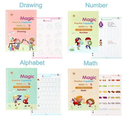 Magic Practice Copybook for Kids | Reusable Writing Book with Evaporative Ink Pen for Handwriting, Drawing & Learning