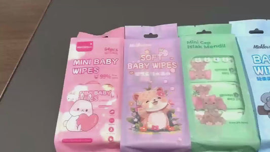 Mini Portable Disposable Baby Wipes | Soft & Gentle Wet Wipes for Face, Hands, Travel & Household Use
