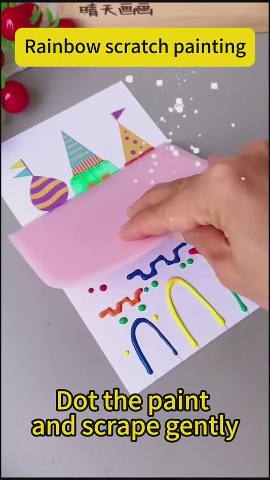 DIY Rainbow Scratch Dot Art Painting Kit for Kids – Creative Fun with Colors