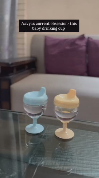 Baby Sippy Cup Plastic Stemware for Toddlers & Kids | Spill-Proof, BPA-Free & Easy-to-Hold
