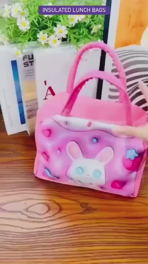 3D Cartoon Lunch Bag for Kids | Insulated School Lunch Box with Cute Animal & Cartoon Designs