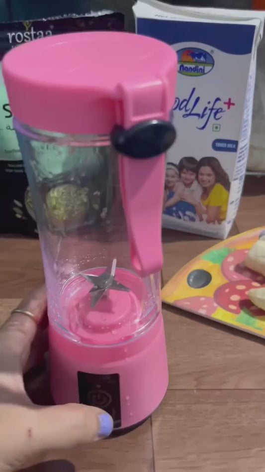 Portable Electric USB Juicer Blender (380ml) | 6 Blade Rechargeable Smoothie & Shake Maker