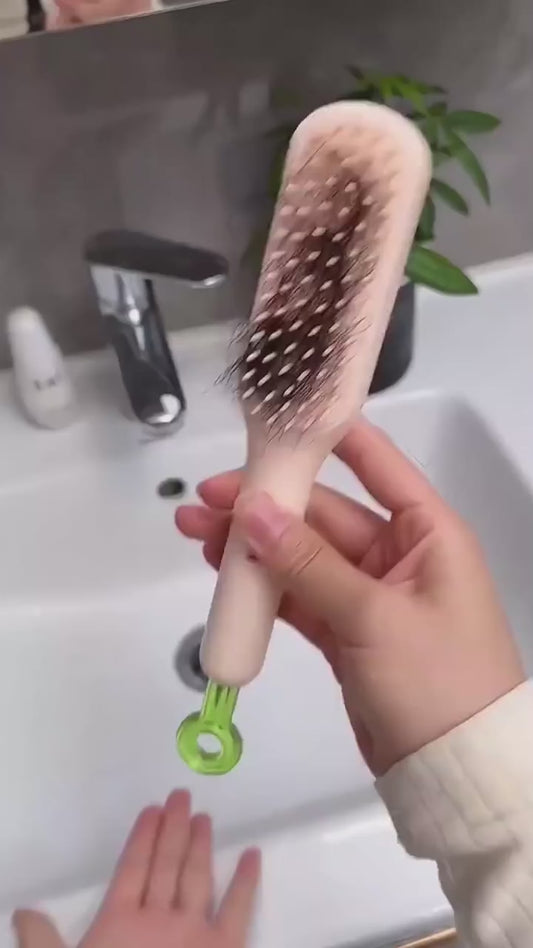 Self-Cleaning Anti-Static Hair Massage Comb (Pack of 1) | Detangling Brush for Adults & Kids